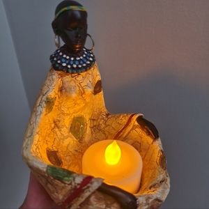 African Woman Tealight Holder